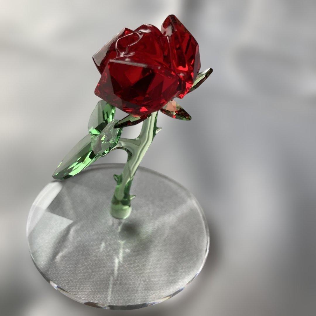 スワロフスキー　美女と野獣　薔薇　クリスタル　オブジェ