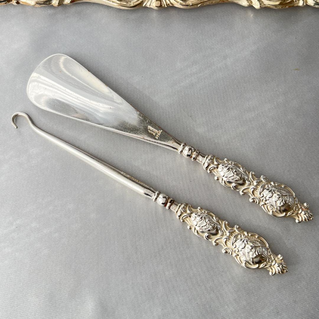 【Adie & Lovekin】【純銀ハンドル】 天使の靴べら / ボタンフック