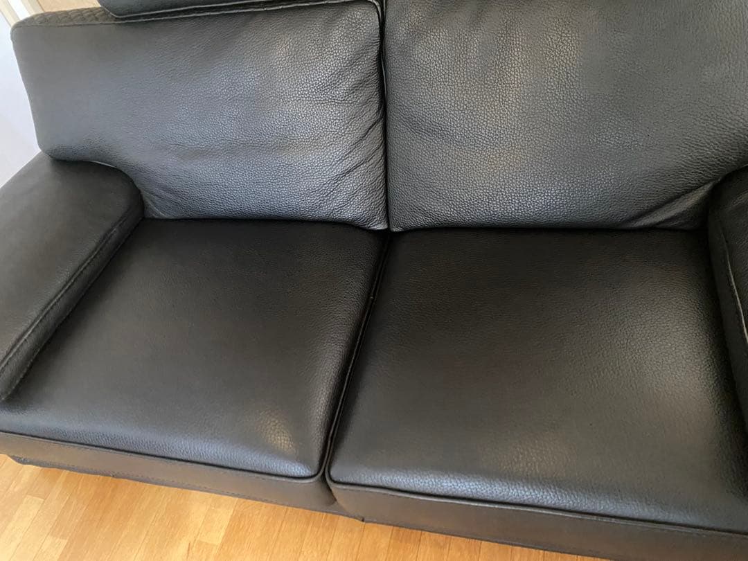 【展示品】ケルビン　ジョルマーニ　黒総革　購入約50万円　高級ソファ　美品