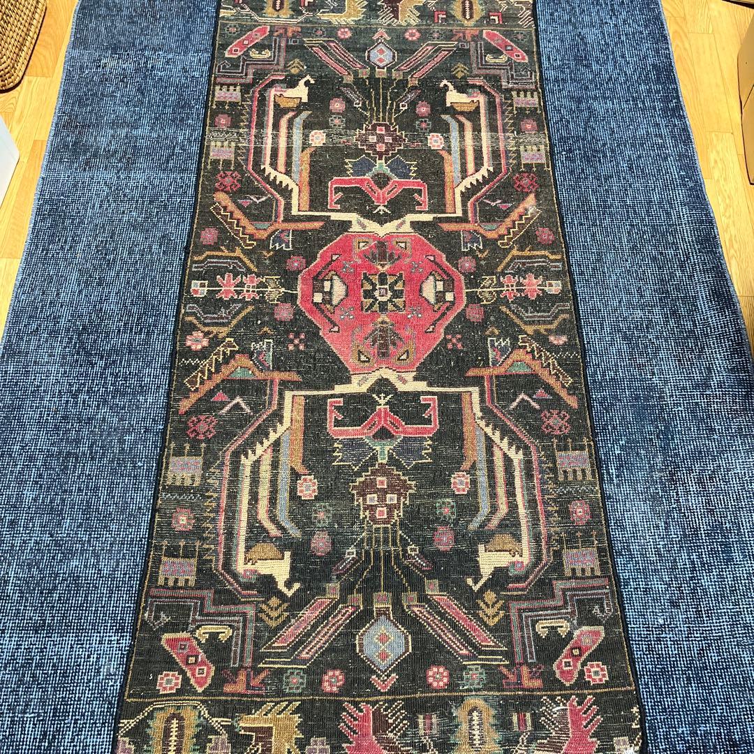 ヴィンテージラグ　アフガニスタンバルーチ族　トライバルラグ　139cm×62cm