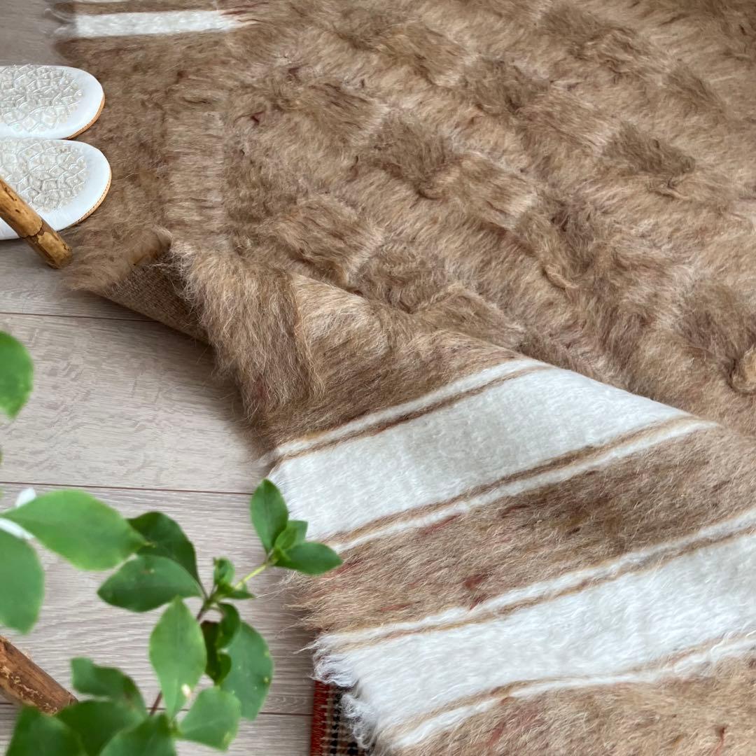 新品wool100％　キャラメル　ミルキー　バッターニエ　トルコヴィンテージラグ
