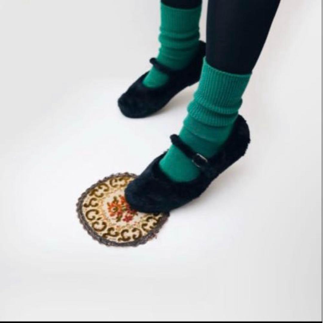 極美品　Sciuscia シューシャ　MARYJANE ファーシューズ　フラット