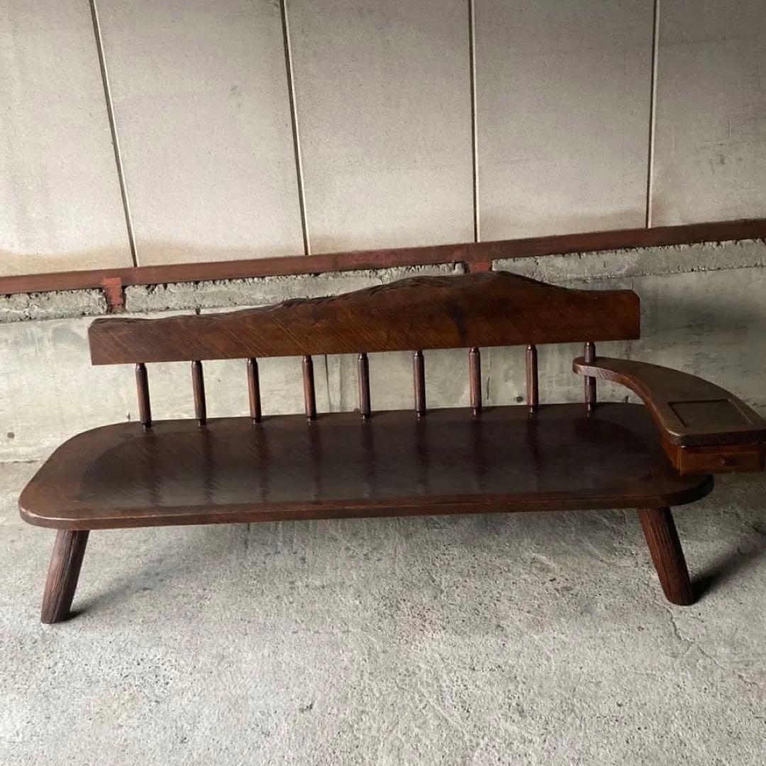 民藝椅子 無垢材 骨董家具　長椅子