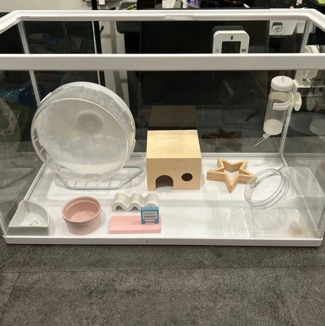 サイズは横60縦36奥行き29cm　大きいケージ　ハムスターお迎えセット