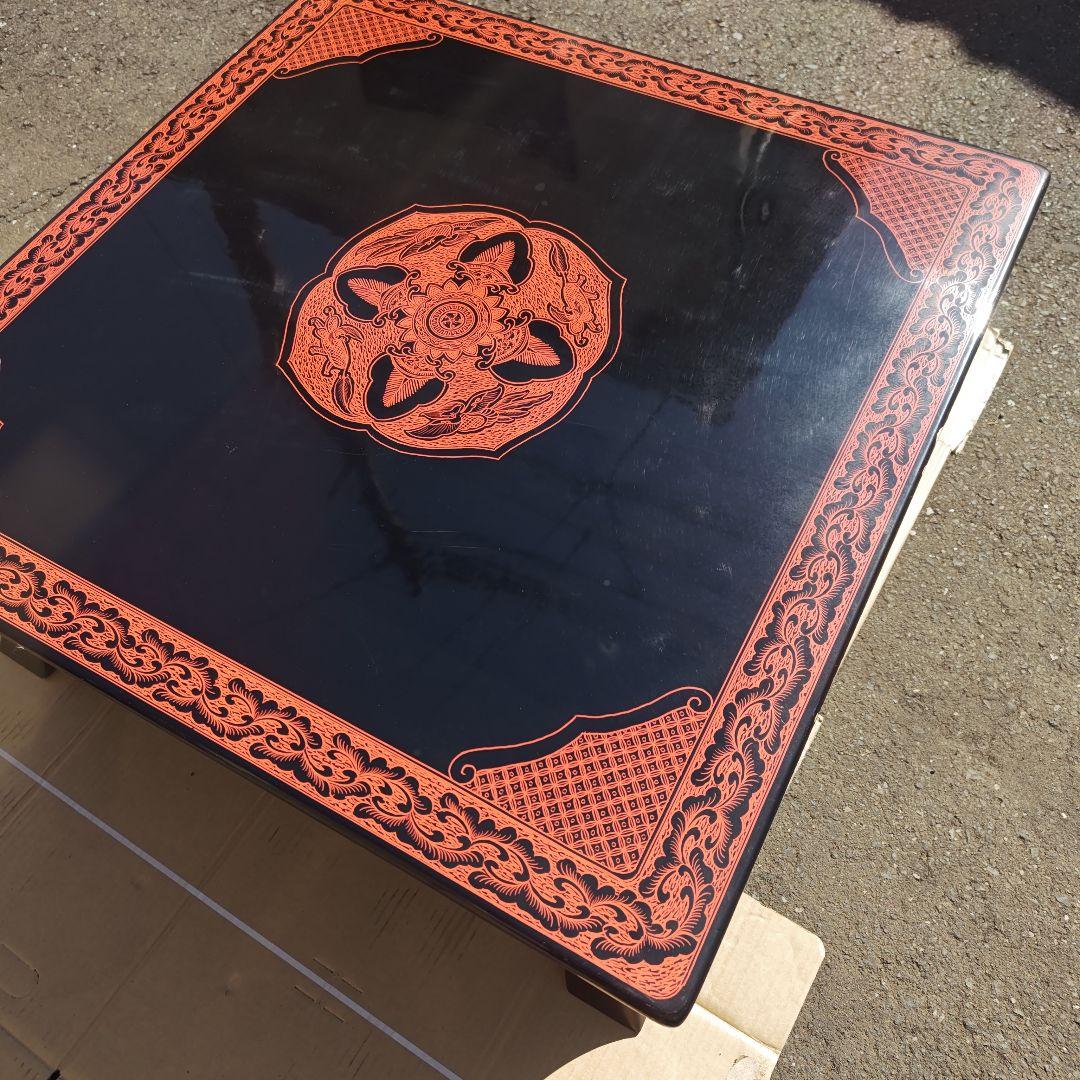 昭和レトロ　大正ロマン　漆塗り　小型高級ちゃぶ台 古家具　当時物　送料込