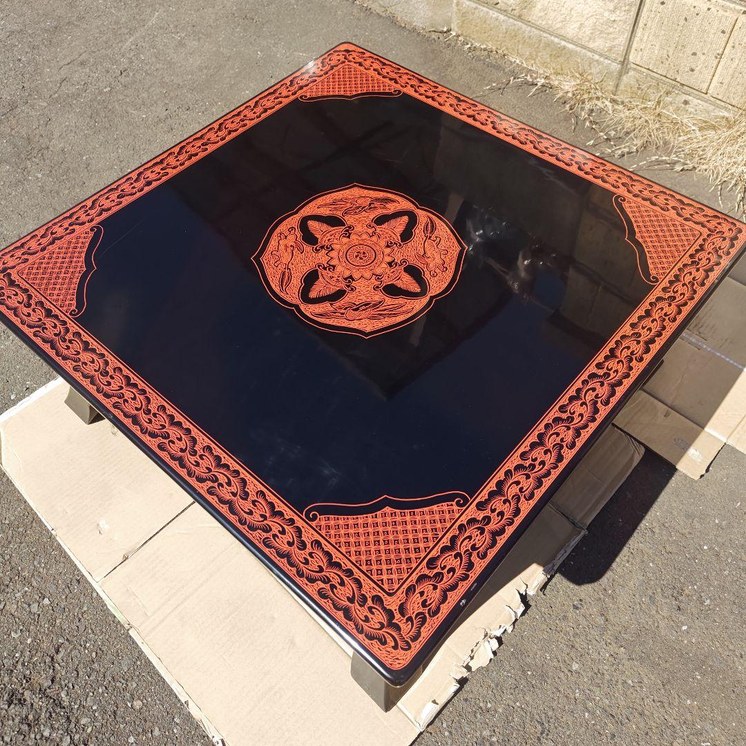 昭和レトロ　大正ロマン　漆塗り　小型高級ちゃぶ台 古家具　当時物　送料込