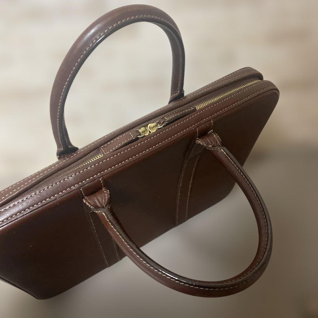 【美品】土屋鞄 コンフィオCONFFIO オイルヌメ ビジネスバッグ ブラウン