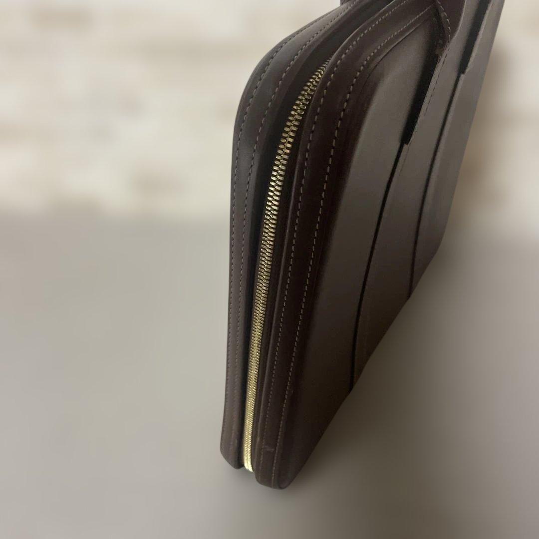 【美品】土屋鞄 コンフィオCONFFIO オイルヌメ ビジネスバッグ ブラウン