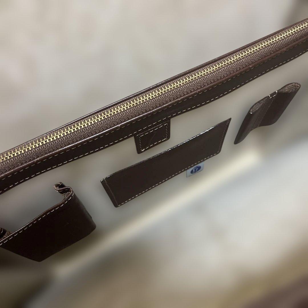 【美品】土屋鞄 コンフィオCONFFIO オイルヌメ ビジネスバッグ ブラウン