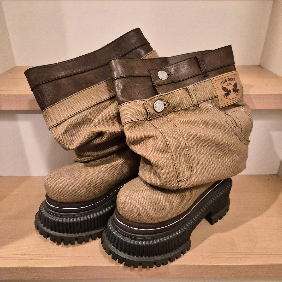 Yellow 【即完アイテム】 大人気ショートブーツ