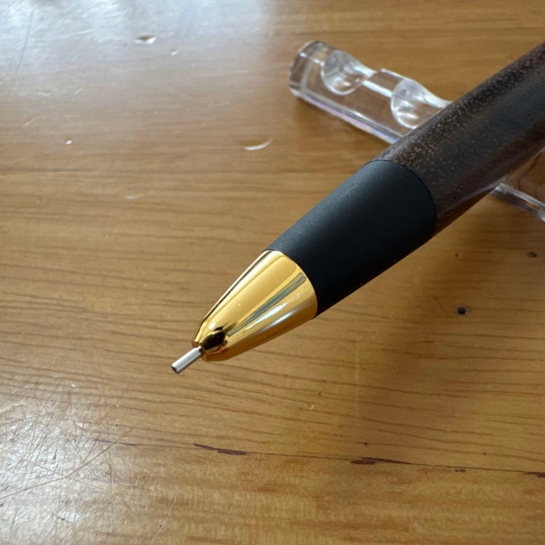 新品 野原工芸 シャーペン インドローズウッド 新型 ゴールド金具 付属品完備