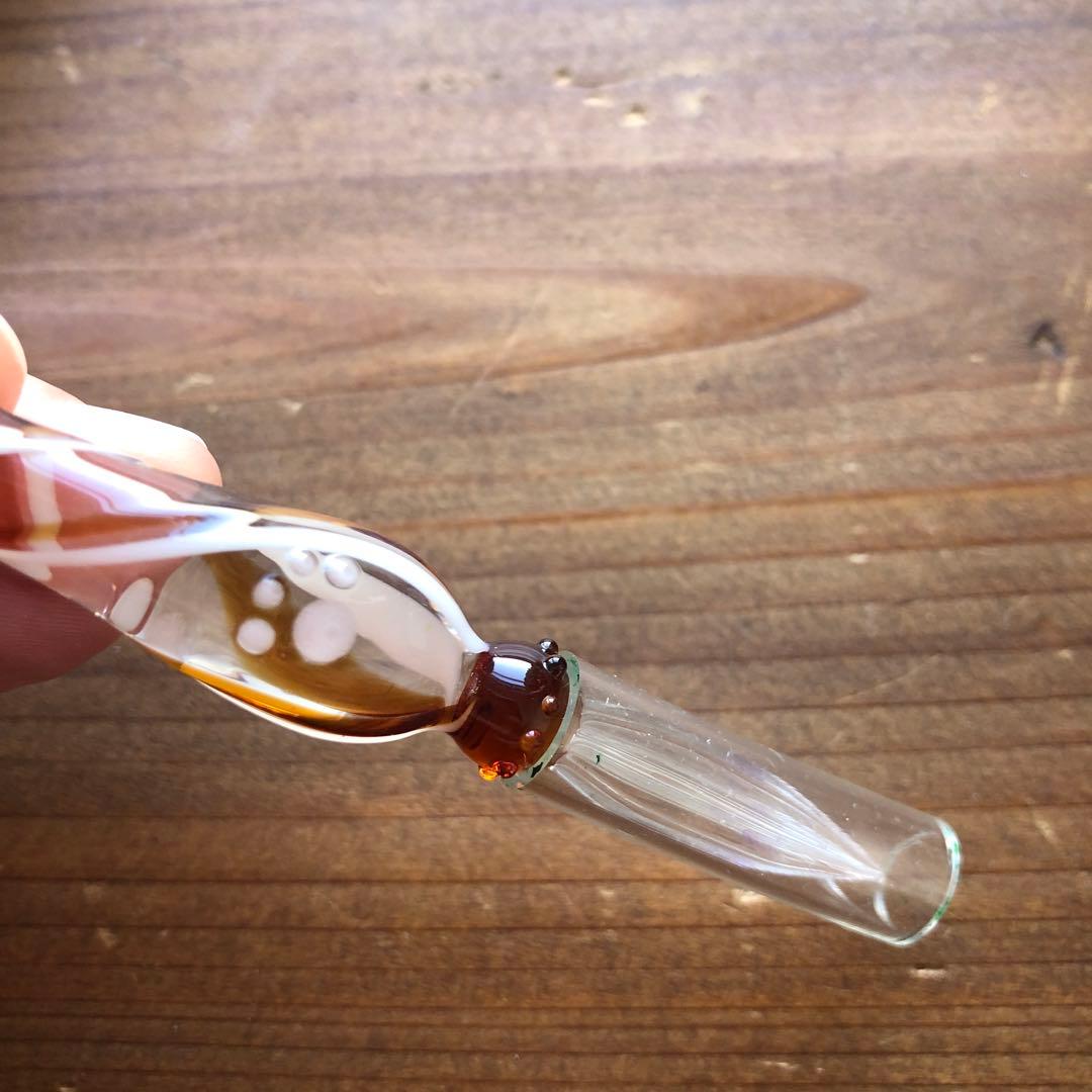 茶トラ猫　ガラスペン グラスカオリア　glasskaoria 専用ケース付き