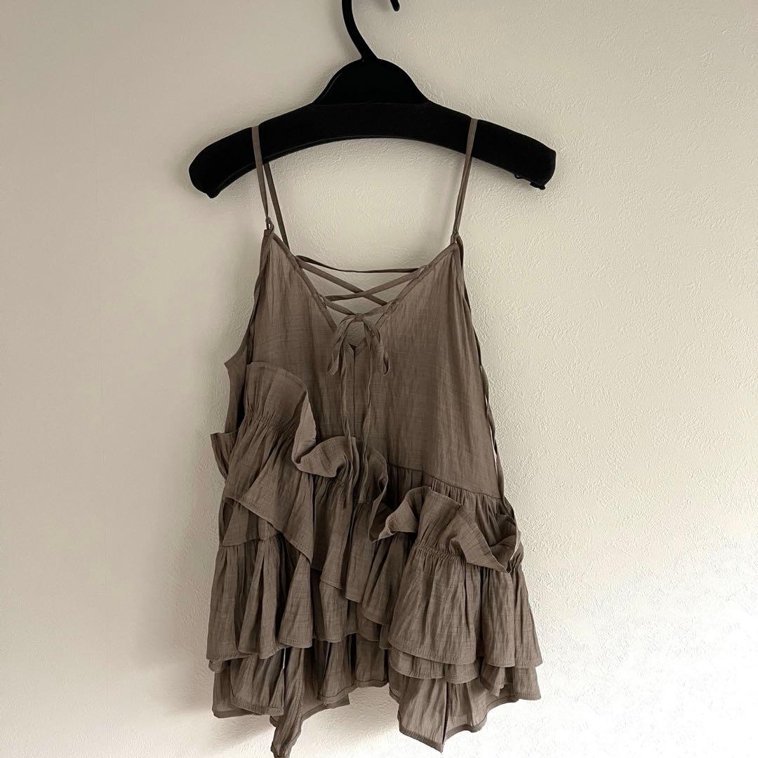 Mystrada フリルティアードキャミ モカSサイズ