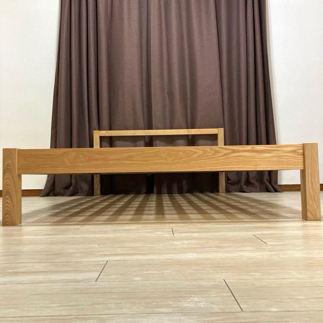 【自社配送エリア内限定販売】パっと見美品！MUJIセミダブルサイズベットフレーム