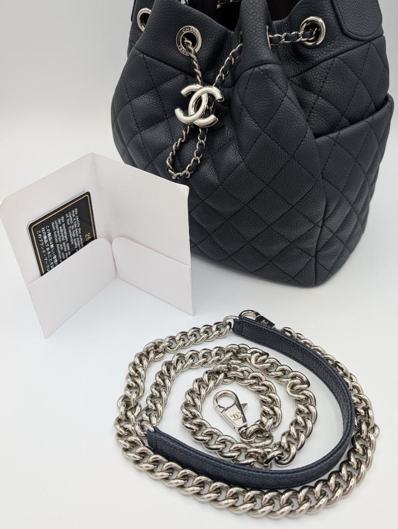 【2/6までnnns】CHANEL 巾着型 2Way キャビアスキン