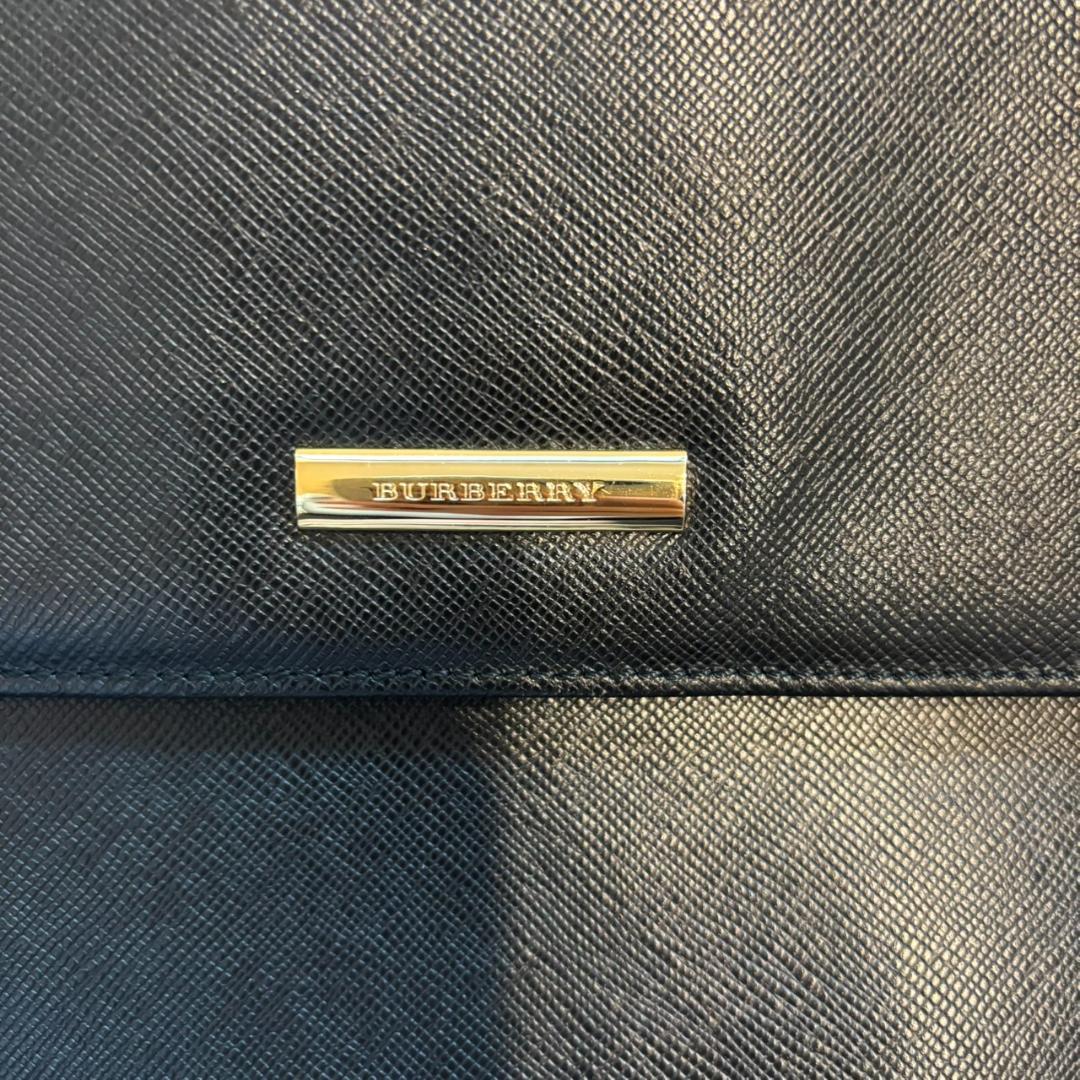 バーバリー　ハンドバック　ビジネスバック　サフィアーノレザー　ブラック