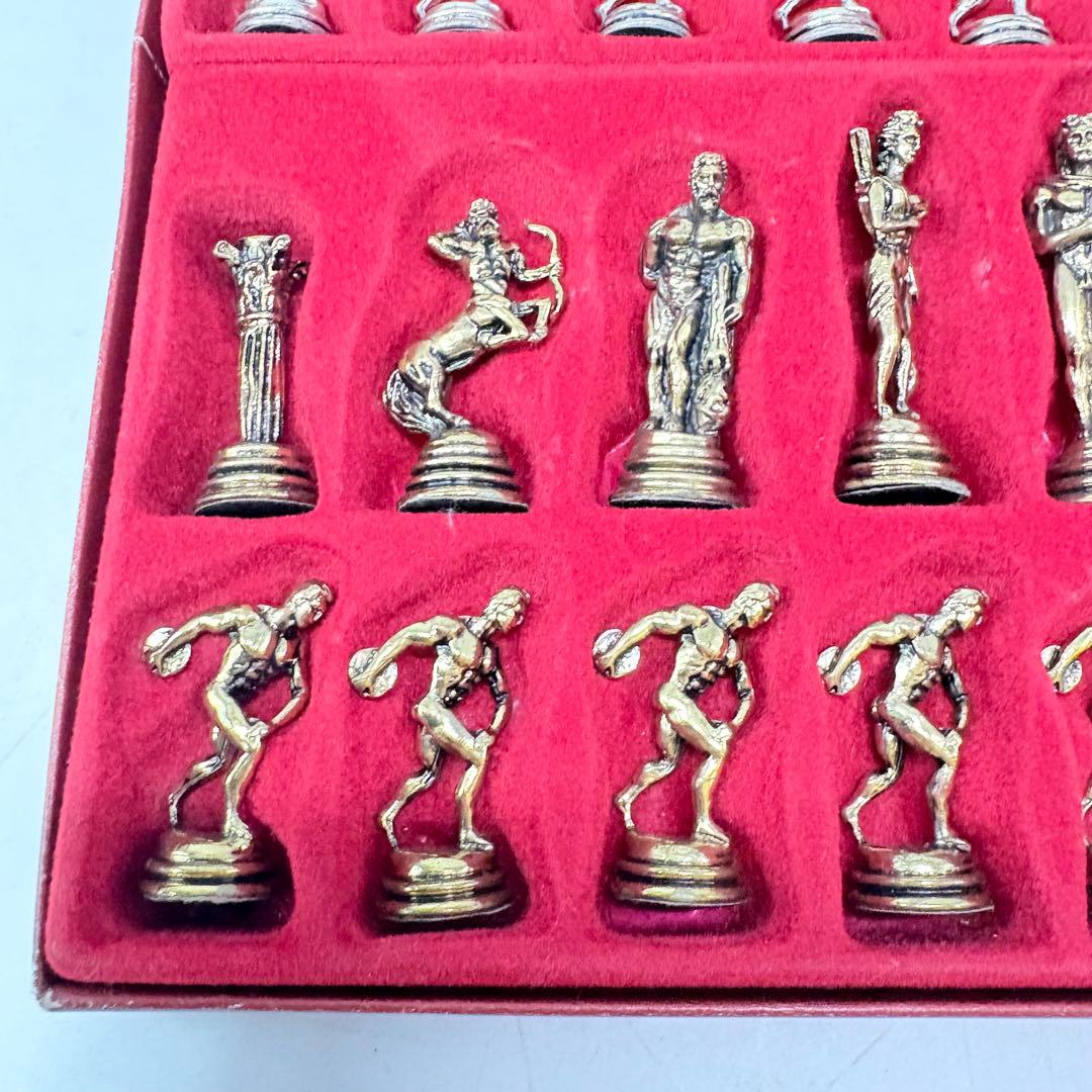 【希少レトロ・駒付属】アンティーク調 インテリア チェステーブル＆駒セット