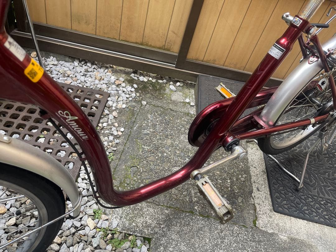 低床フレーム 高齢者 小柄な方Amourシティサイクル バーガンディ 20インチ