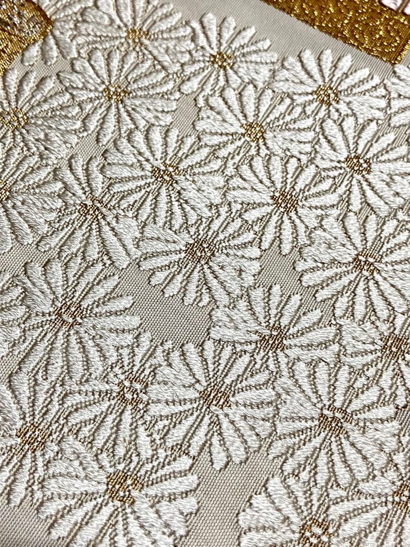 丸勇 袋帯 六通柄 正絹 ツーシーズン 菊花鎧文 証紙 未使用 イ5948