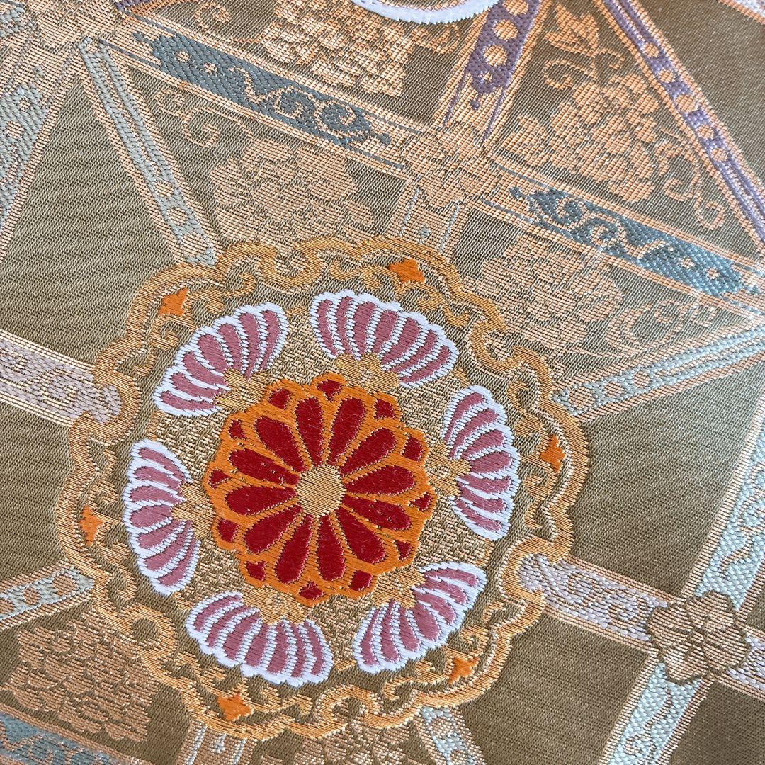 色無地　フルセット　着物　正絹　ロング丈　比翼仕立　グリーン系　瑞寶　落款　G7