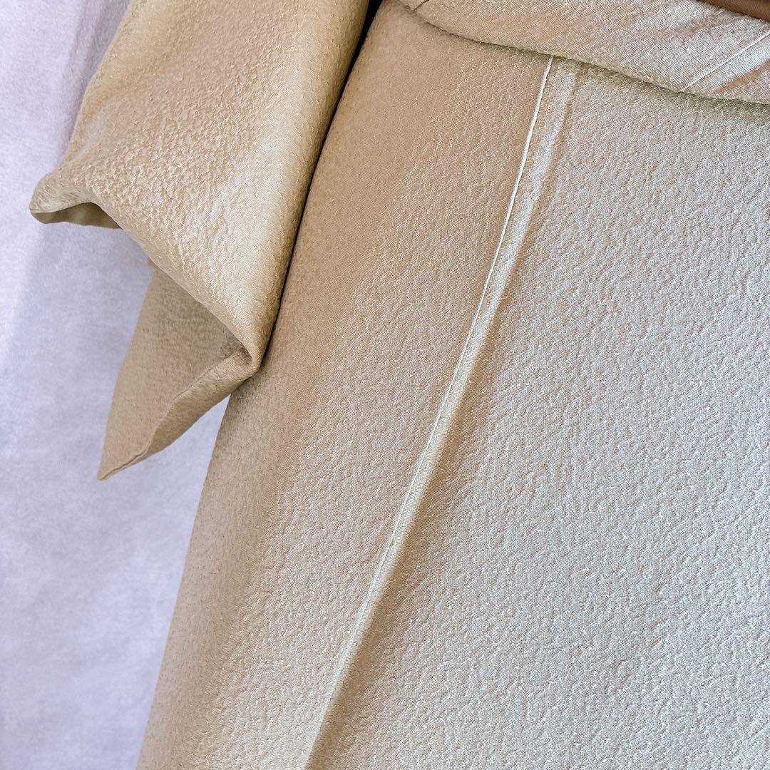 色無地　フルセット　着物　正絹　ロング丈　比翼仕立　グリーン系　瑞寶　落款　G7