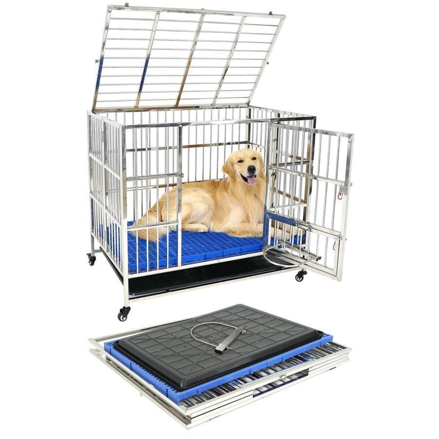 R2070ペット犬小屋 犬用ケージ 大型犬 ステンレス ケージ 折りたたみ