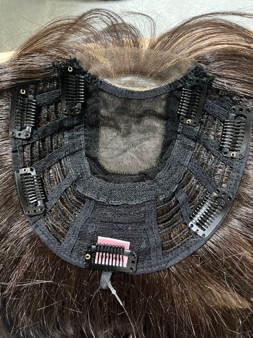 ピンクエイジ 手植えトップカバー)リアルスキン シースルーバング ゆるふわカール