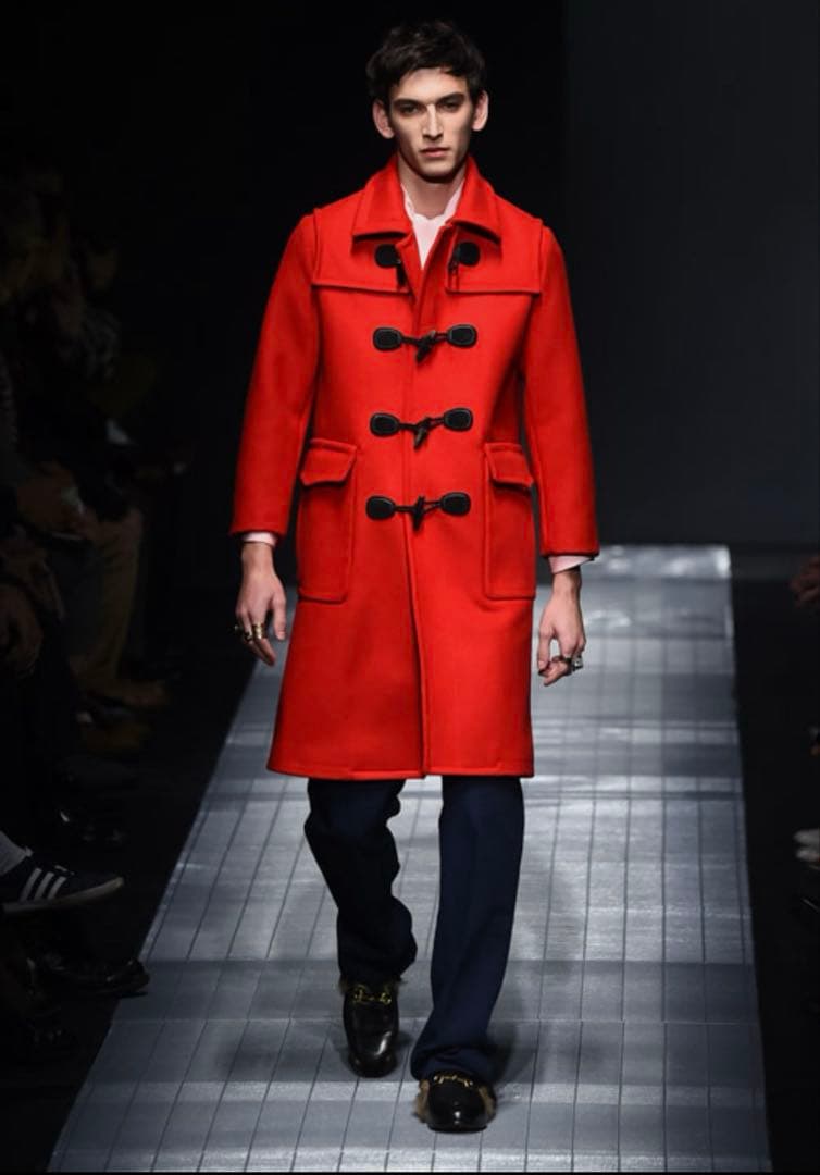 15-16AW★ミケーレ期★グッチ ダッフルコート 赤 メンズ 48 イタリア製