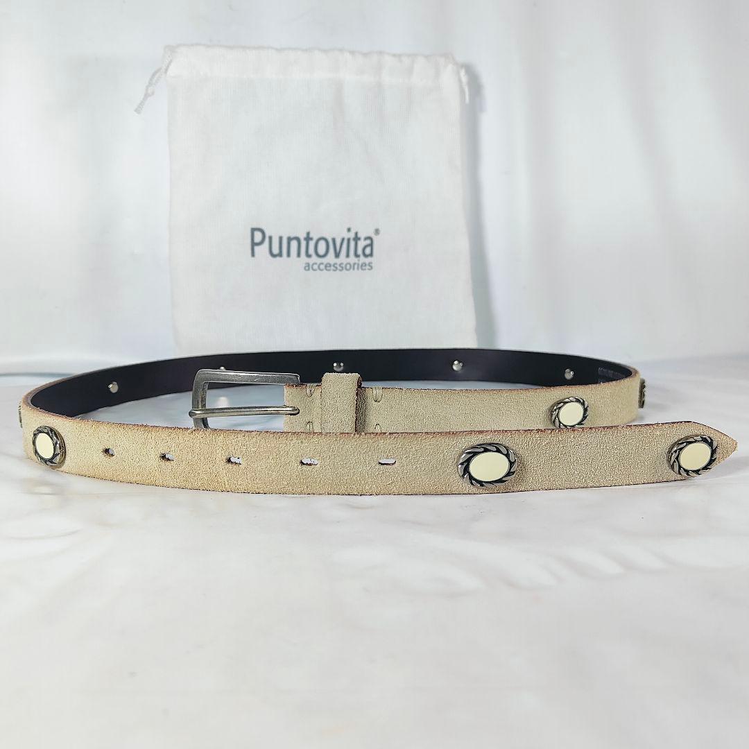 【極美品】Puntovita イタリア製　高級コンチョドレスベルト　袋付き正規品