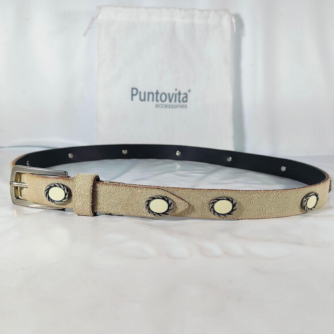 【極美品】Puntovita イタリア製　高級コンチョドレスベルト　袋付き正規品