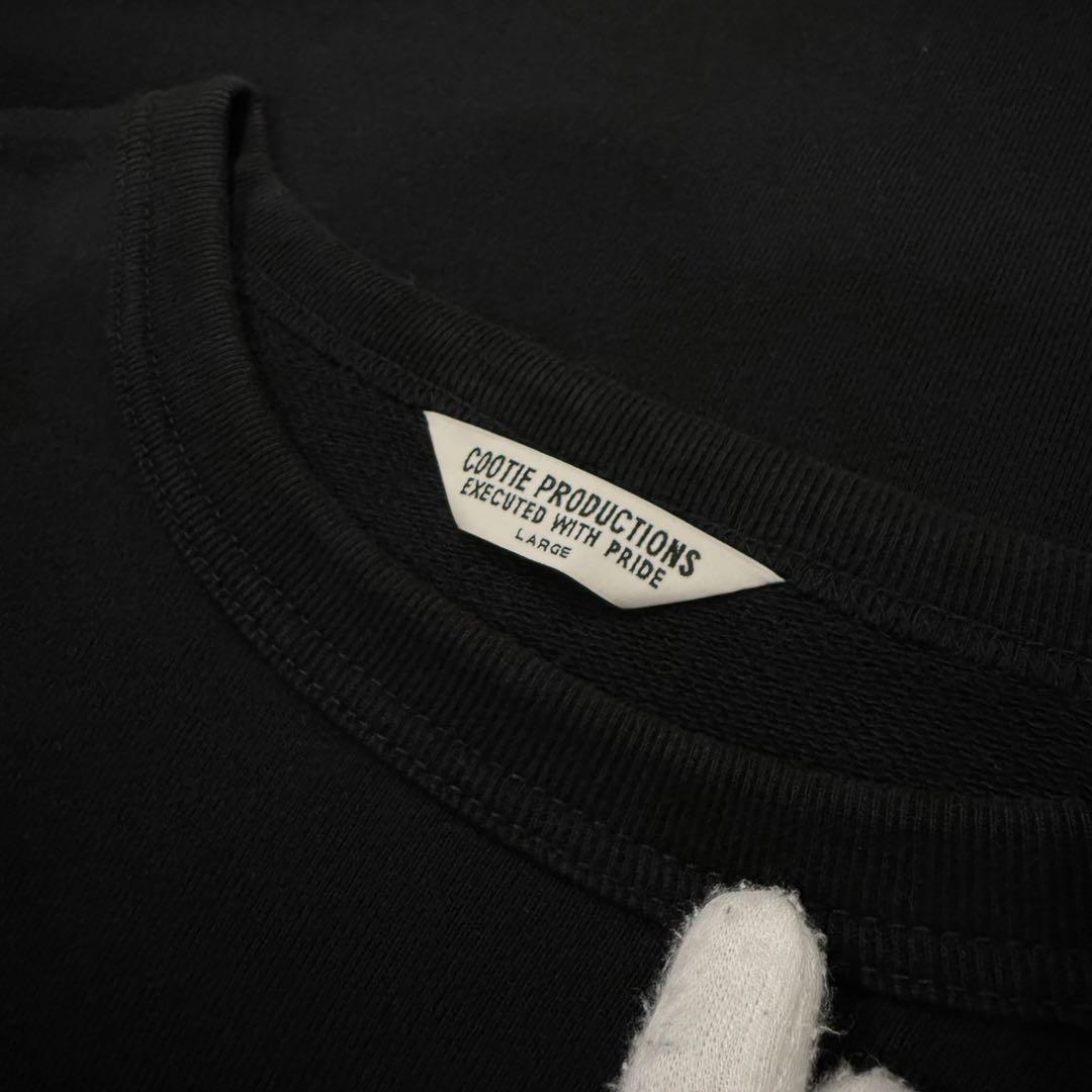 美品‼️クーティー COOTIE スウェット ブラック ロゴ L クルーネック 黒