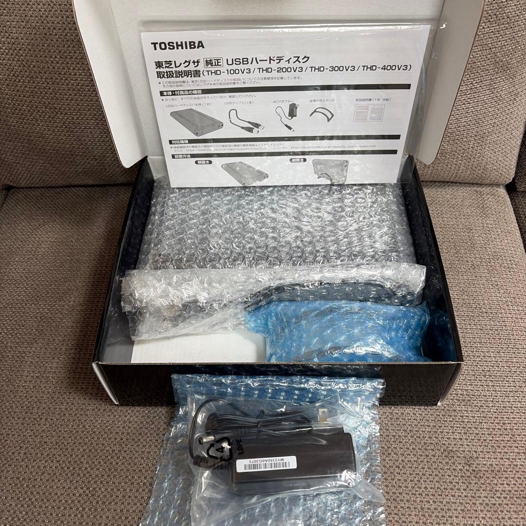 【未使用に近い】東芝 レグザ純正USBハードディスク 4TB THD-400V3