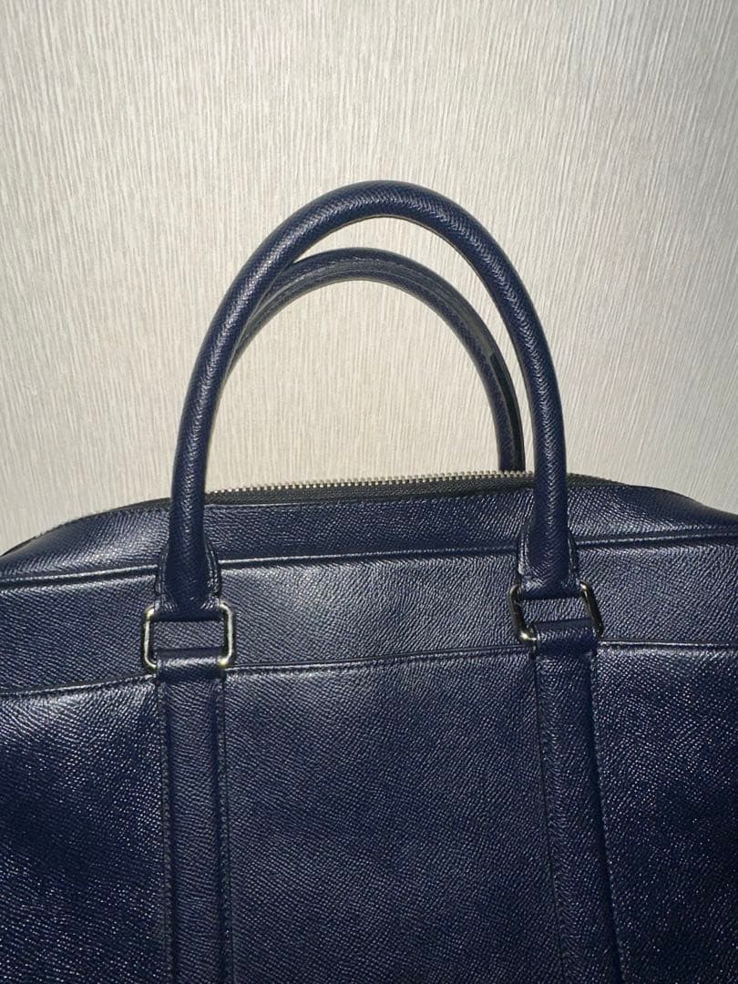 COACH コーチ ダークブルー レザー ビジネスバッグ