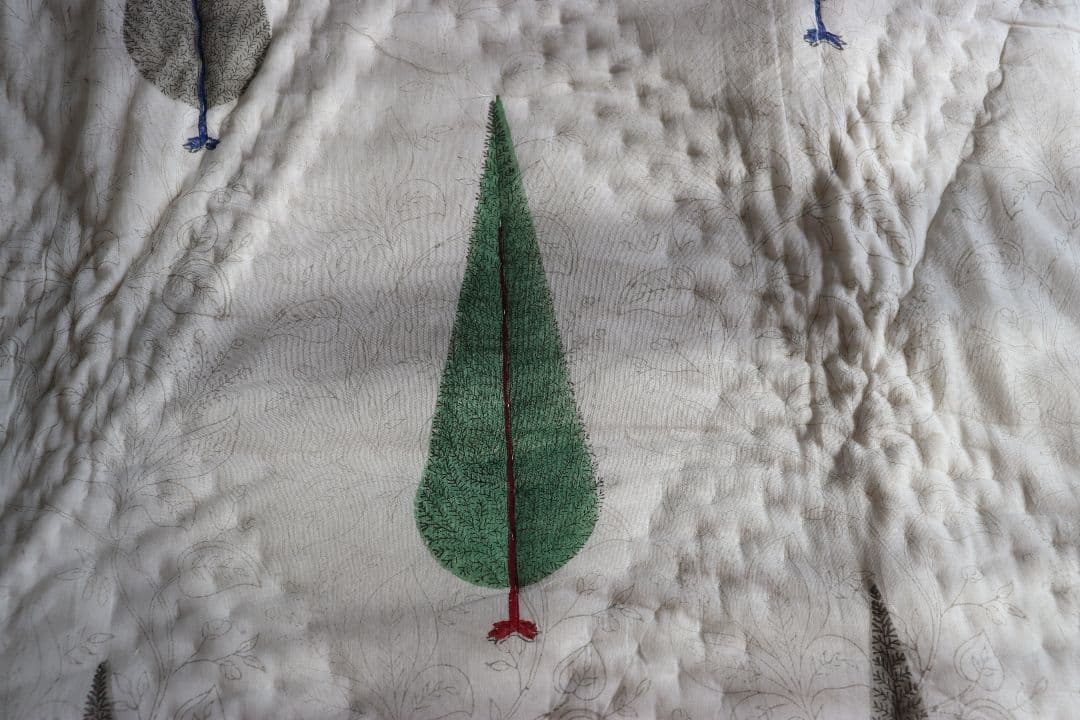 インドキルト布団　ハンドブロックプリント