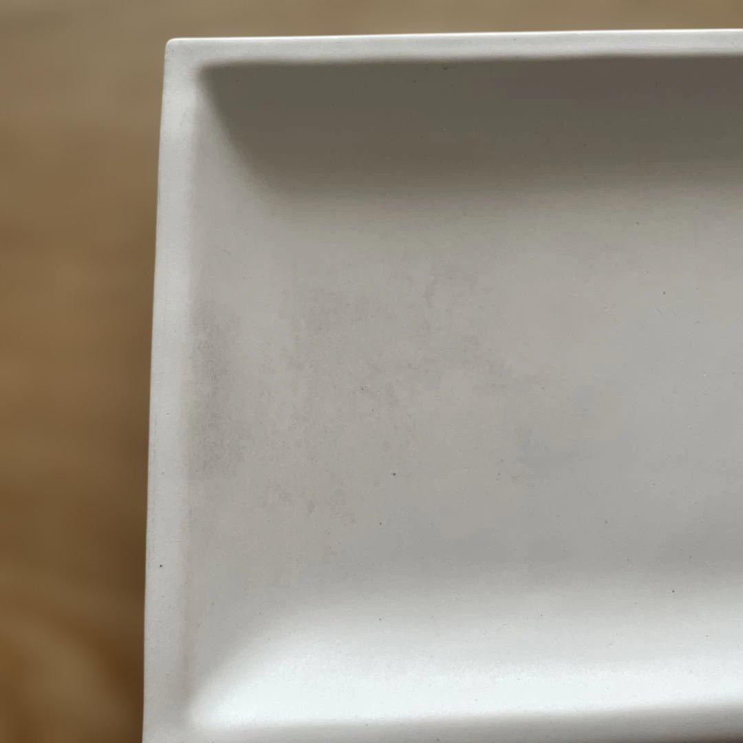 【安藤雅信】 ギャルリ百草 リム細長角皿 白マット釉