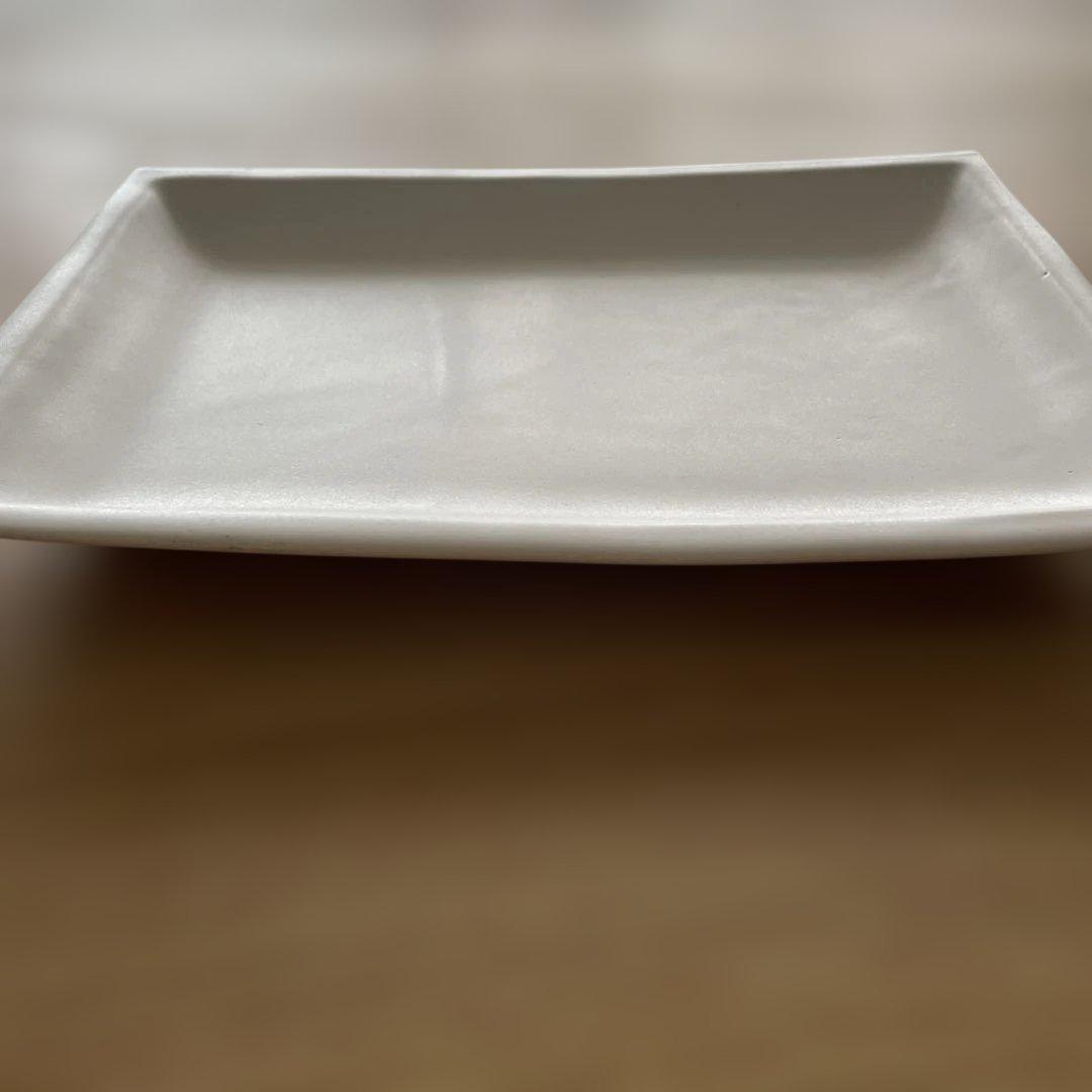 【安藤雅信】 ギャルリ百草 リム細長角皿 白マット釉