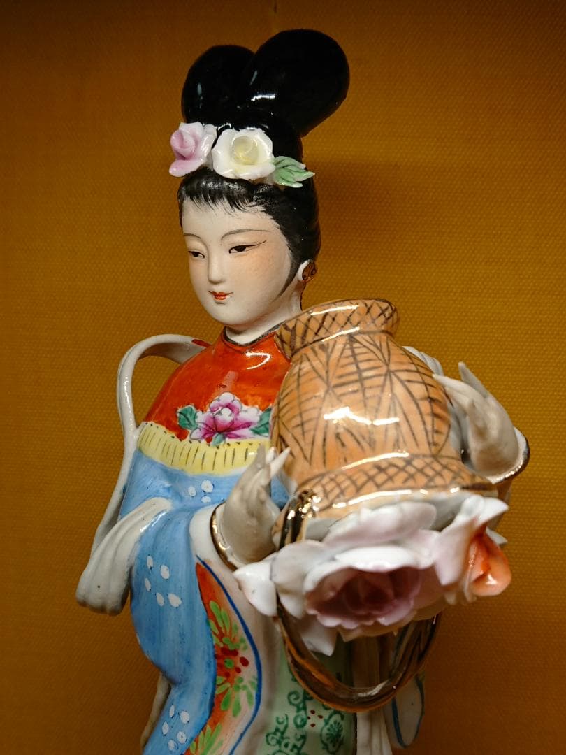 【美品】人形　天女　女神　骨董　陶器　置物　インテリア　工芸品　美術品A2626