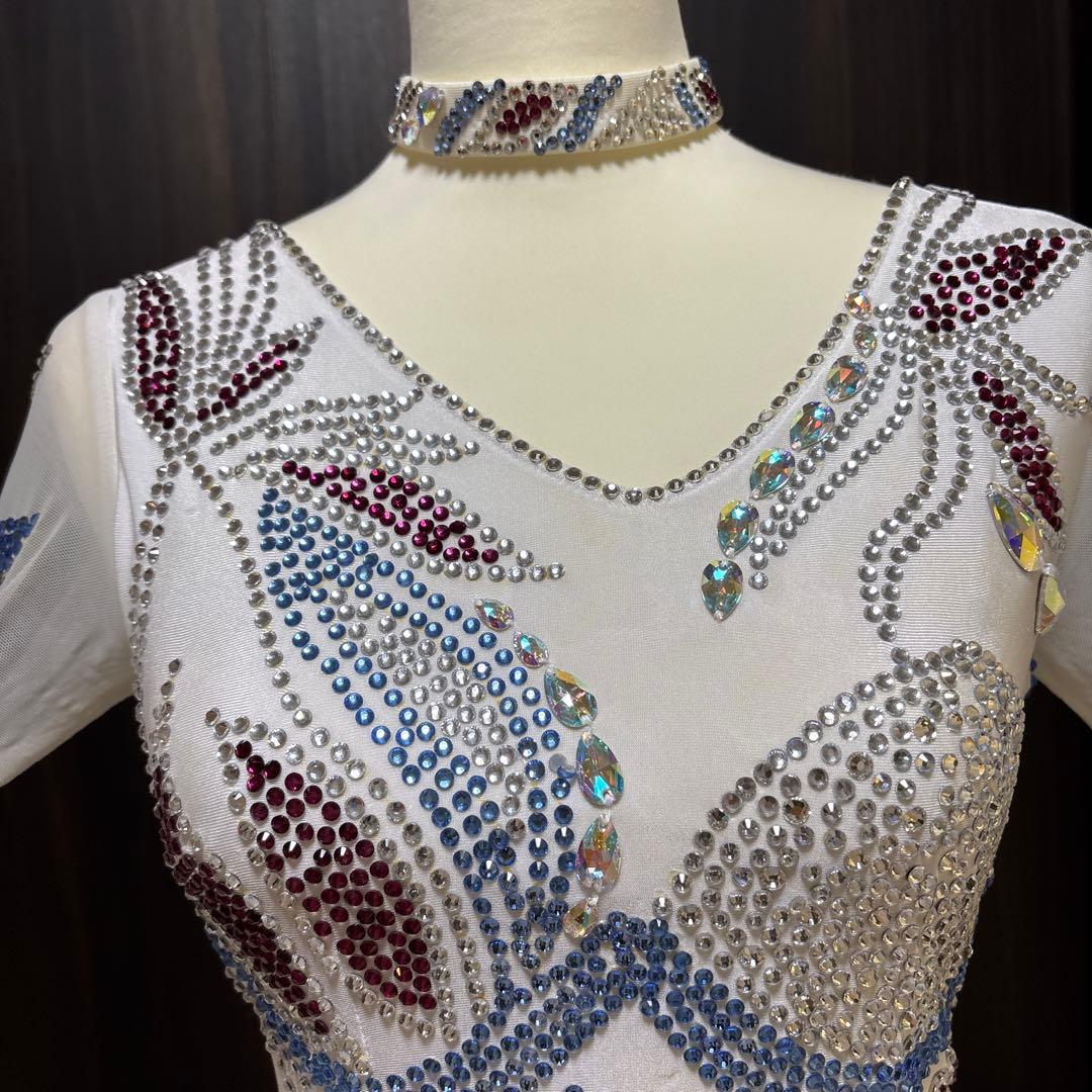 社交ダンス　白　ドレス　競技会　パーティー　トライアル　ジャンテイ