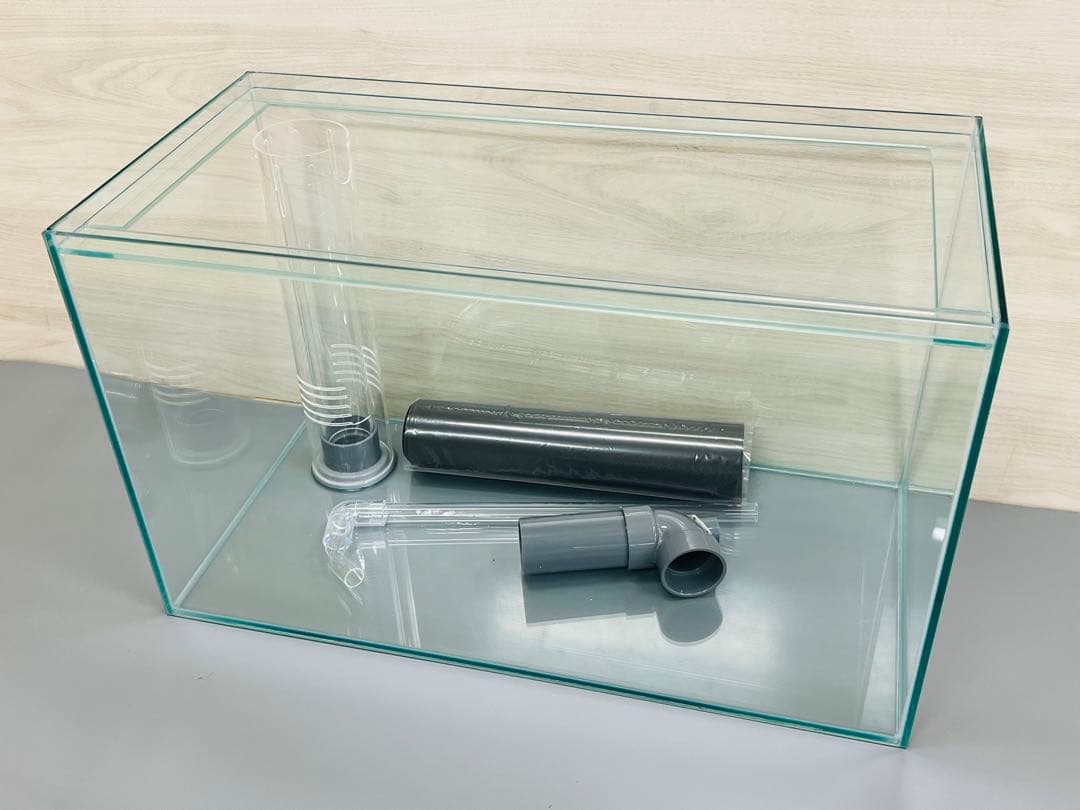 600×300×360オールガラスオーバーフロー水槽 フランジ加工仕様