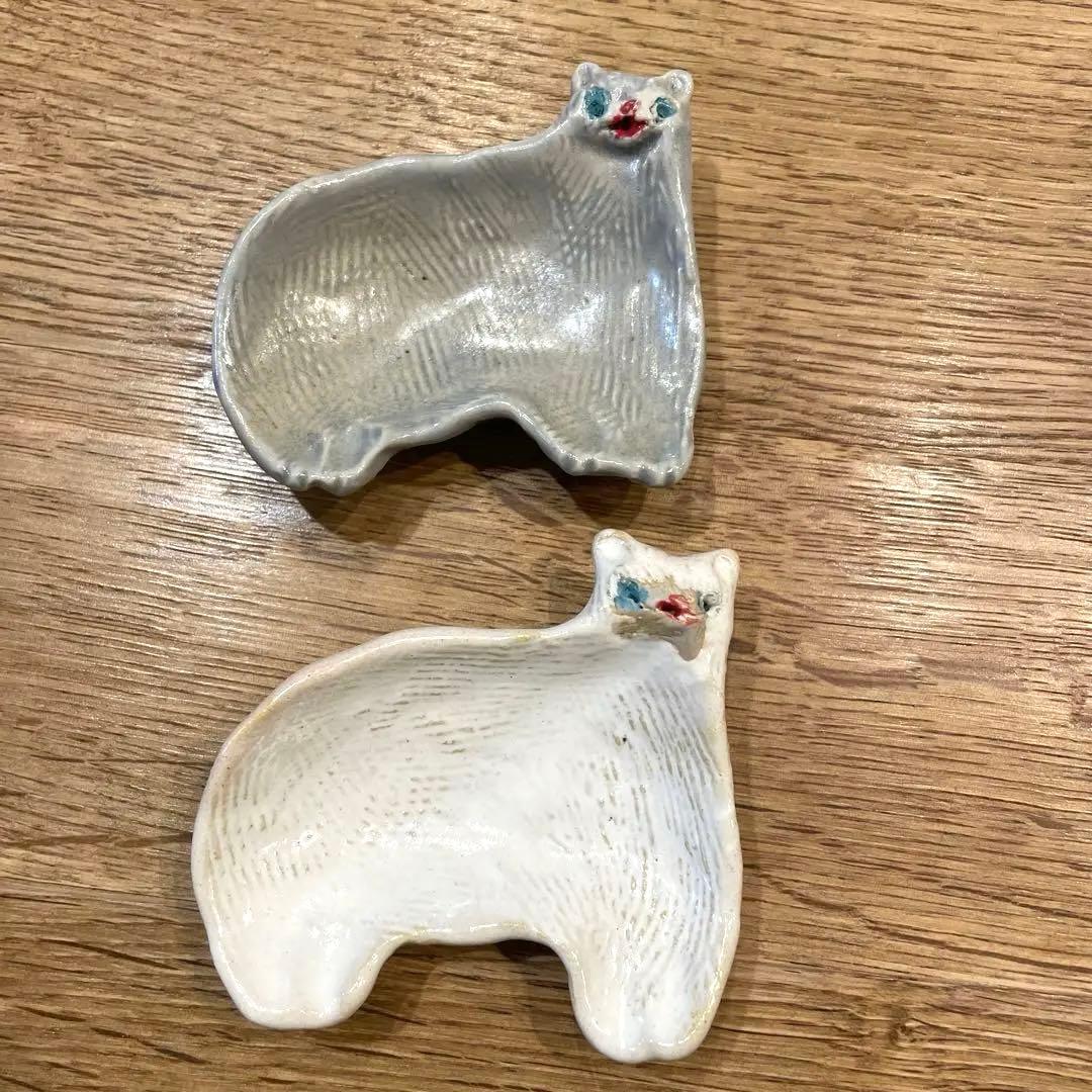 廣田哲哉　猫　小皿　トレイ　 2枚セット