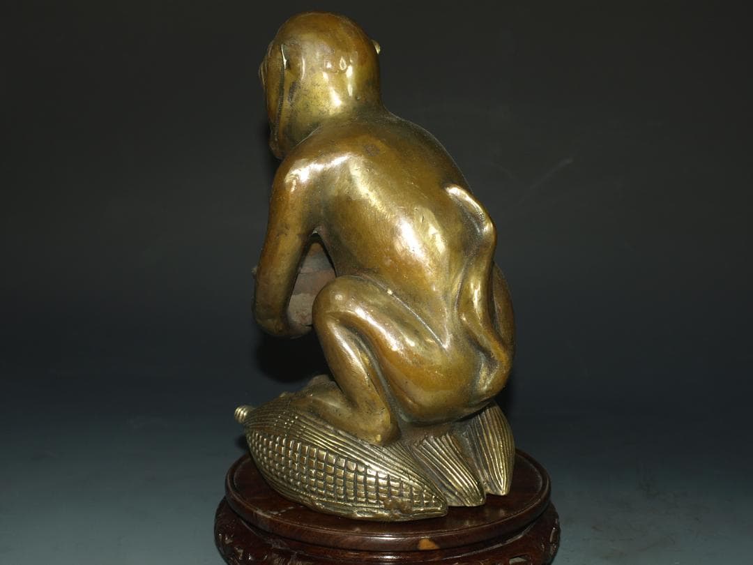 旧家整理品　中国清時代 銅製猿像※激安骨董品 N1133 C11-3