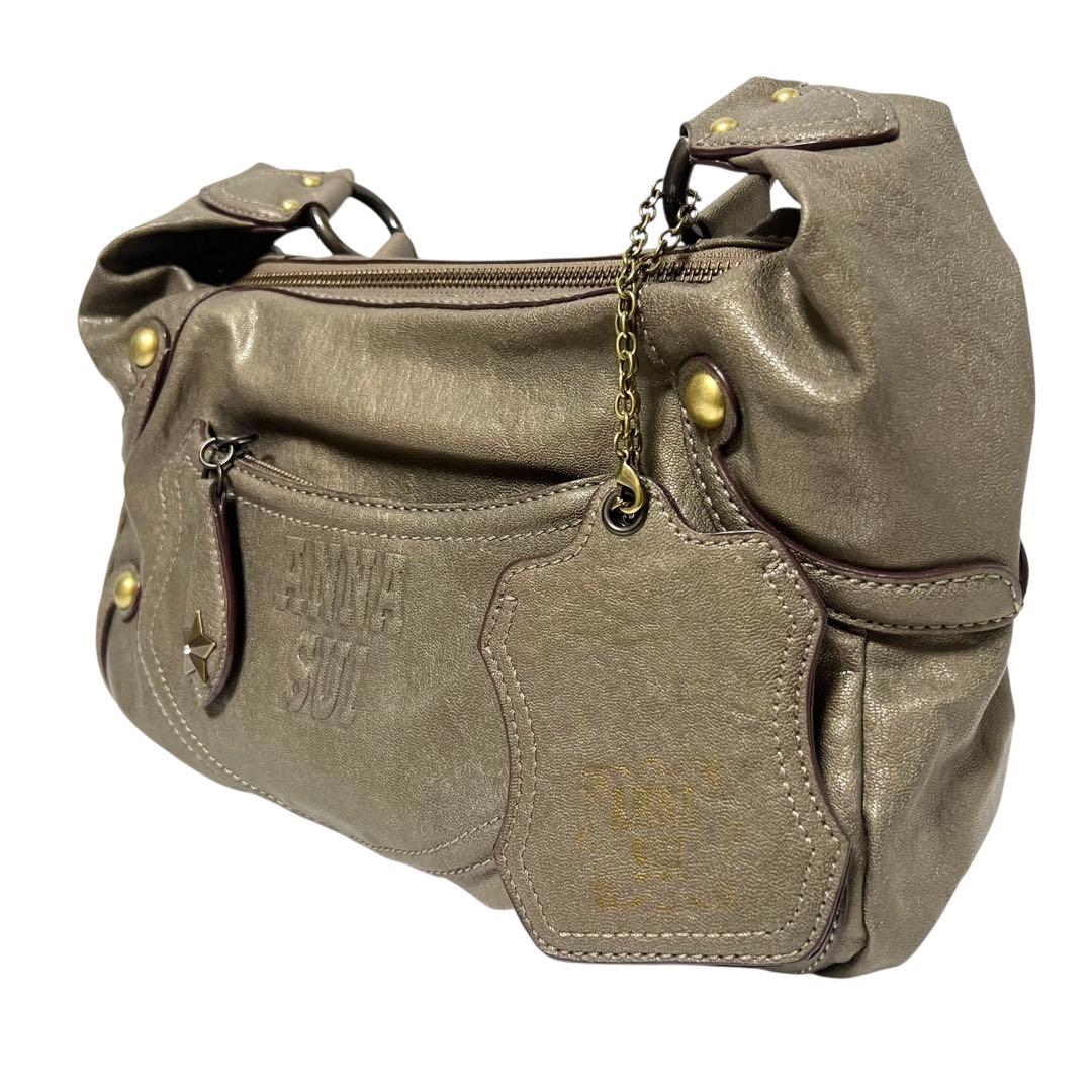 美品 ANNA SUI アナスイ ドリトル 斜め掛け ショルダーバッグ カーキ