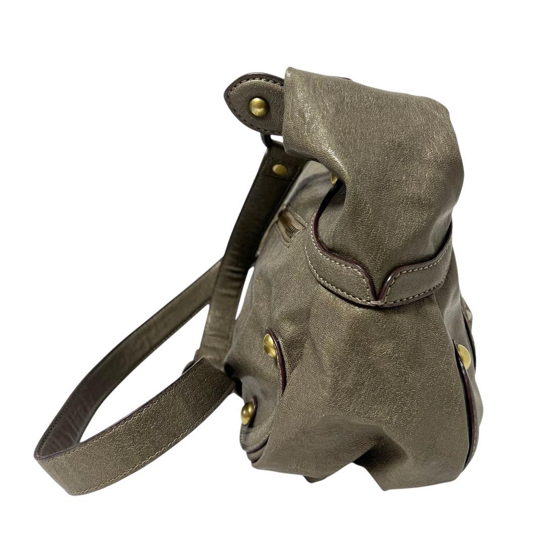 美品 ANNA SUI アナスイ ドリトル 斜め掛け ショルダーバッグ カーキ