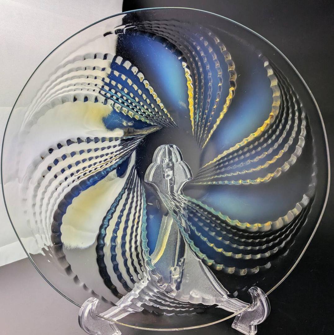 本人作 ルネ・ラリック フルロン 大皿 28cm オパルセント1935アールデコ