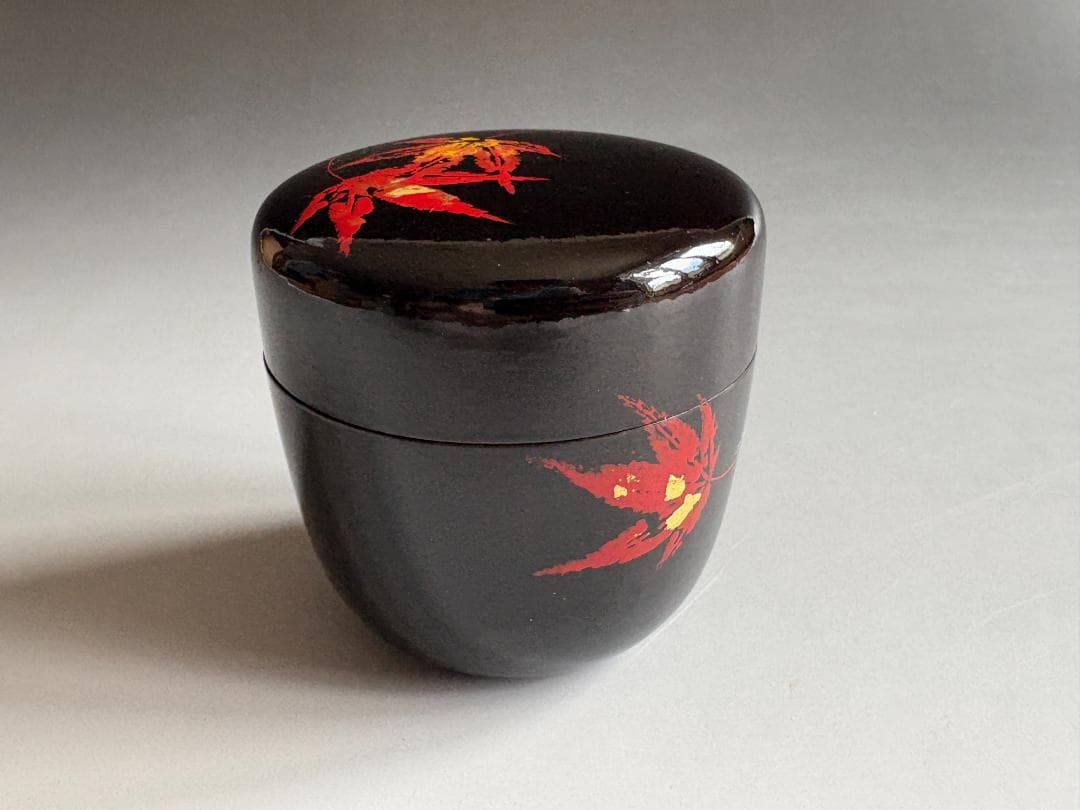 高桑泉斎　紅葉絵一閑大棗　堀内宗完　兼中斎書付　茶道具　薄茶器　表千家　＋掛花入