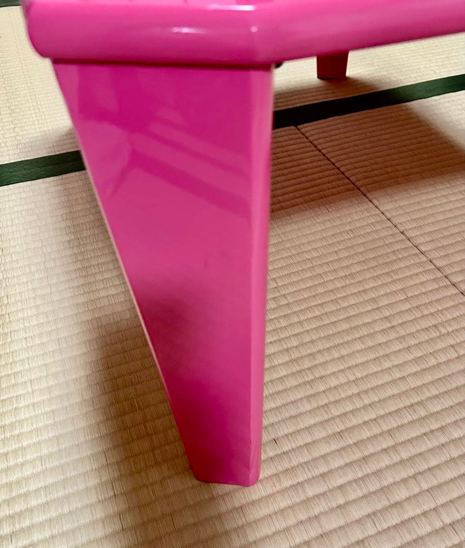 ピンク 八角形 折りたたみテーブル　used品　レトロ