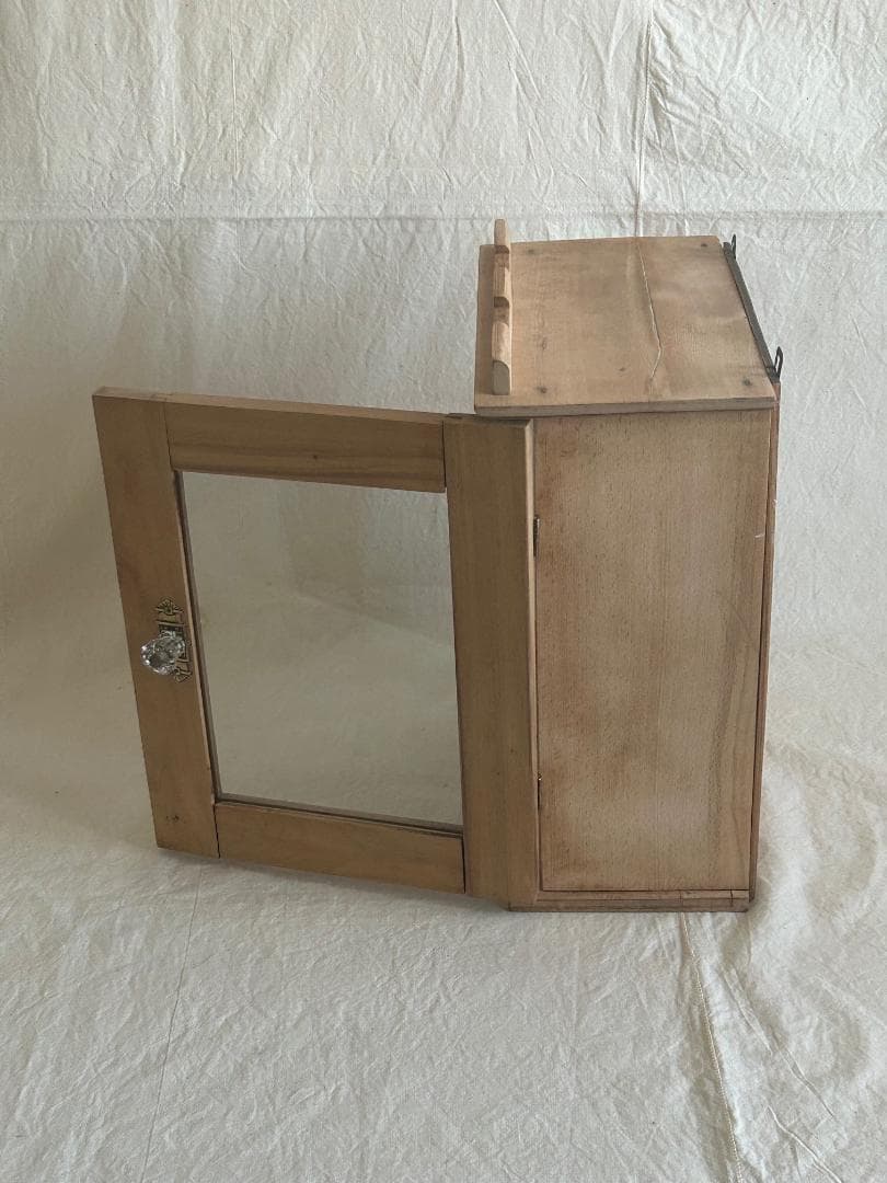 フランスアンティーク　飾り棚　ウォールキャビネット　ガラスケース　ブロカント