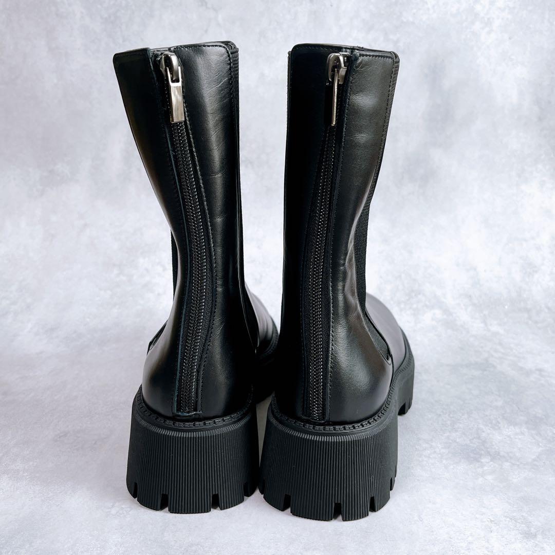☆ほぼ新品☆【ウィムガゼット ザポーズ】サイドゴアブーツ (37) 厚底　ジップ