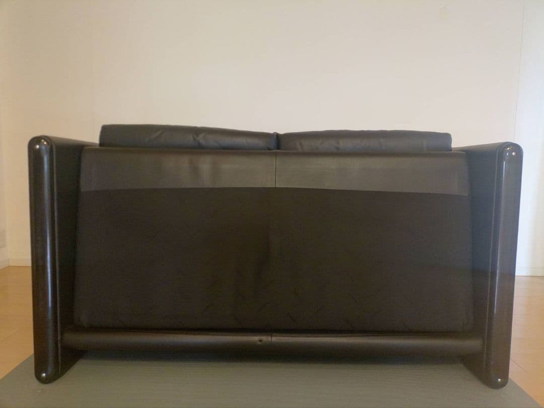 カッシーナ・マラルンガ黒革 ブラックレザー 2人掛けソファ