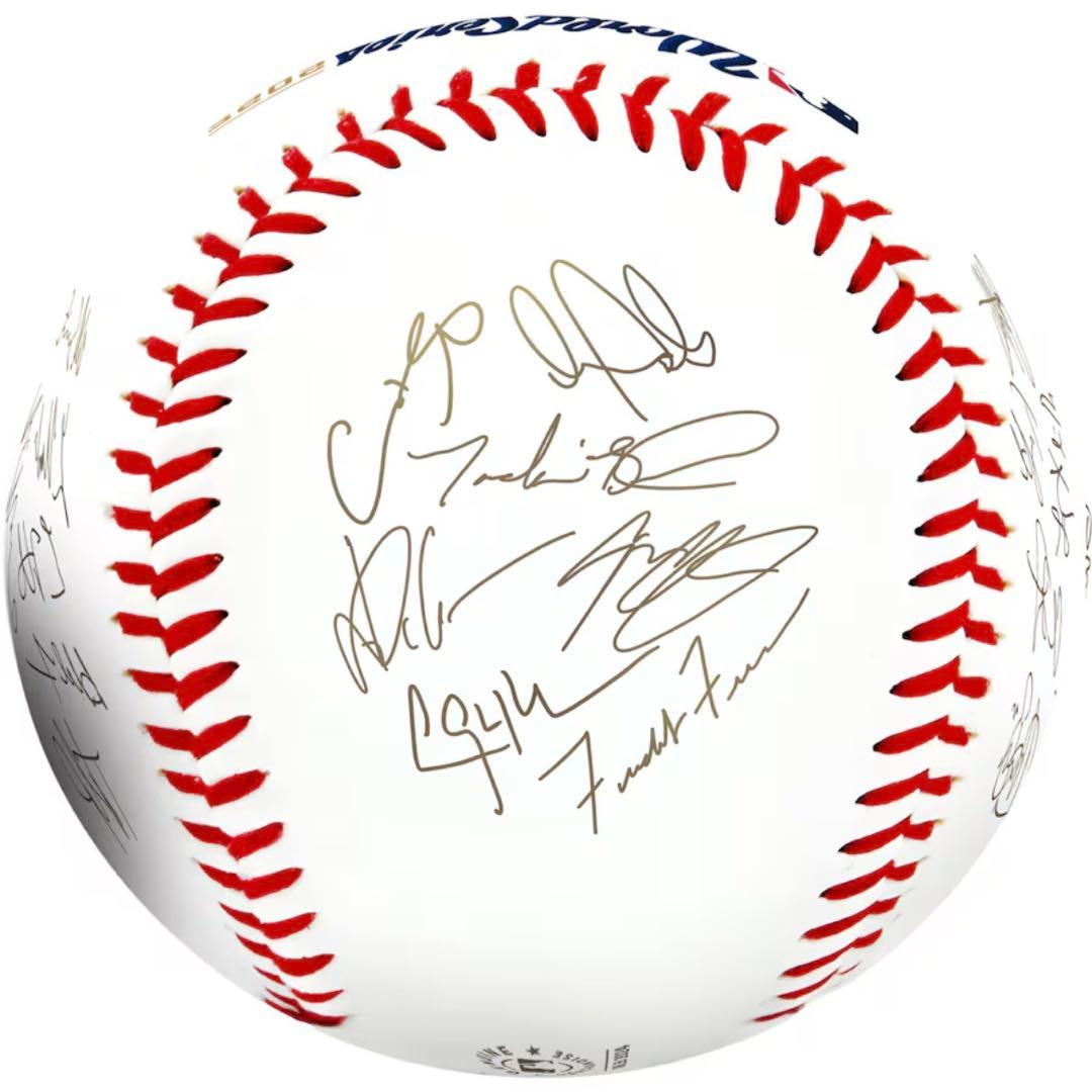 ドジャース　2025 ワールドチャンピオン　ボール　全選手サイン入り　ゴールド